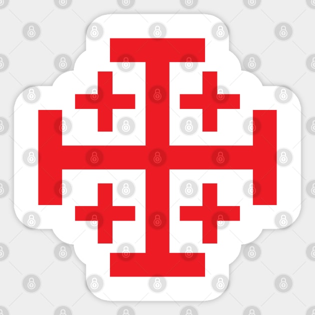 Jerusalem Cross (red) Sticker by PabloDeChenez